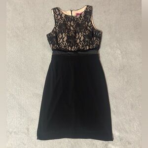 Morgan & Co. Black Glitter Formal Dress with Lace